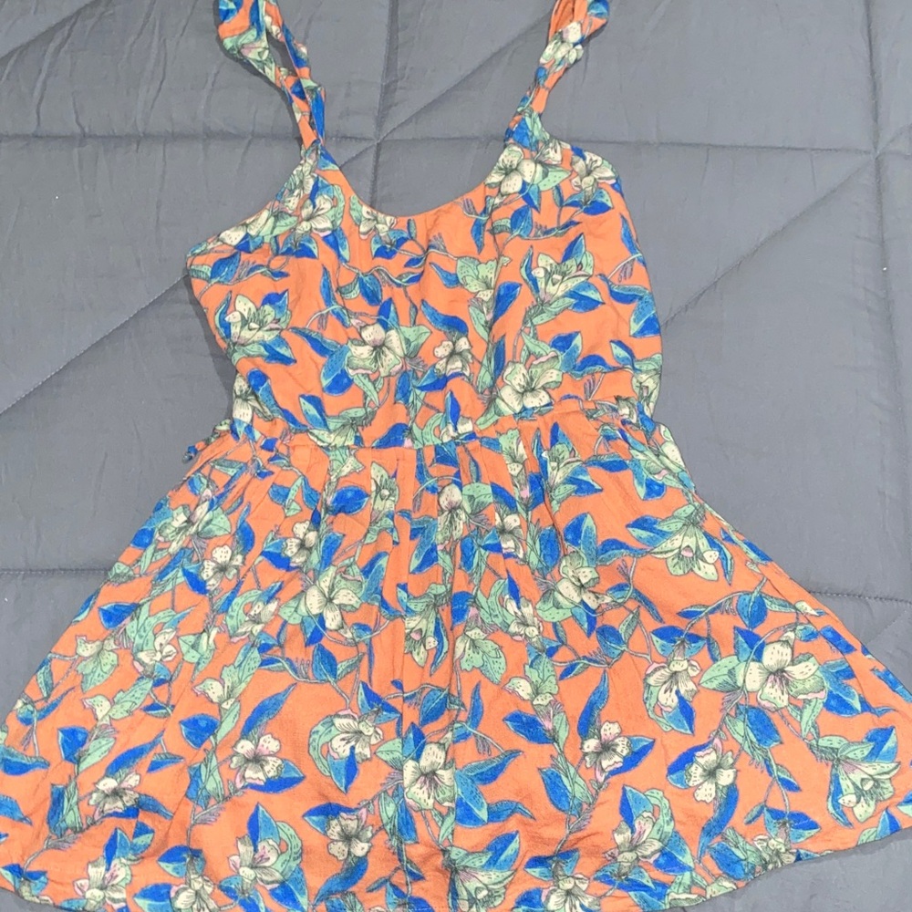 Free People Orange Textured Tank Top
